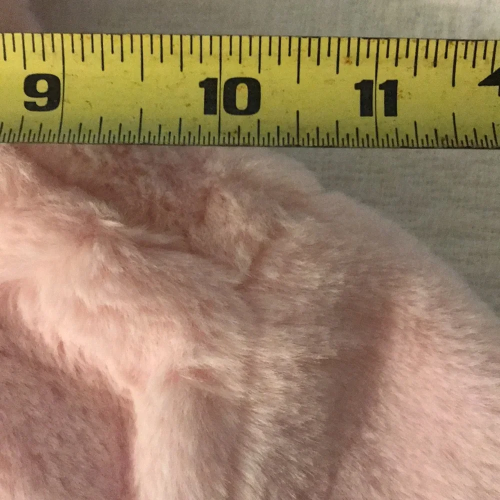 New Old Navy Soft Pink Hooded Fuzzy Coat with Gold Bow Buttons 3 T 3T Girl’s
